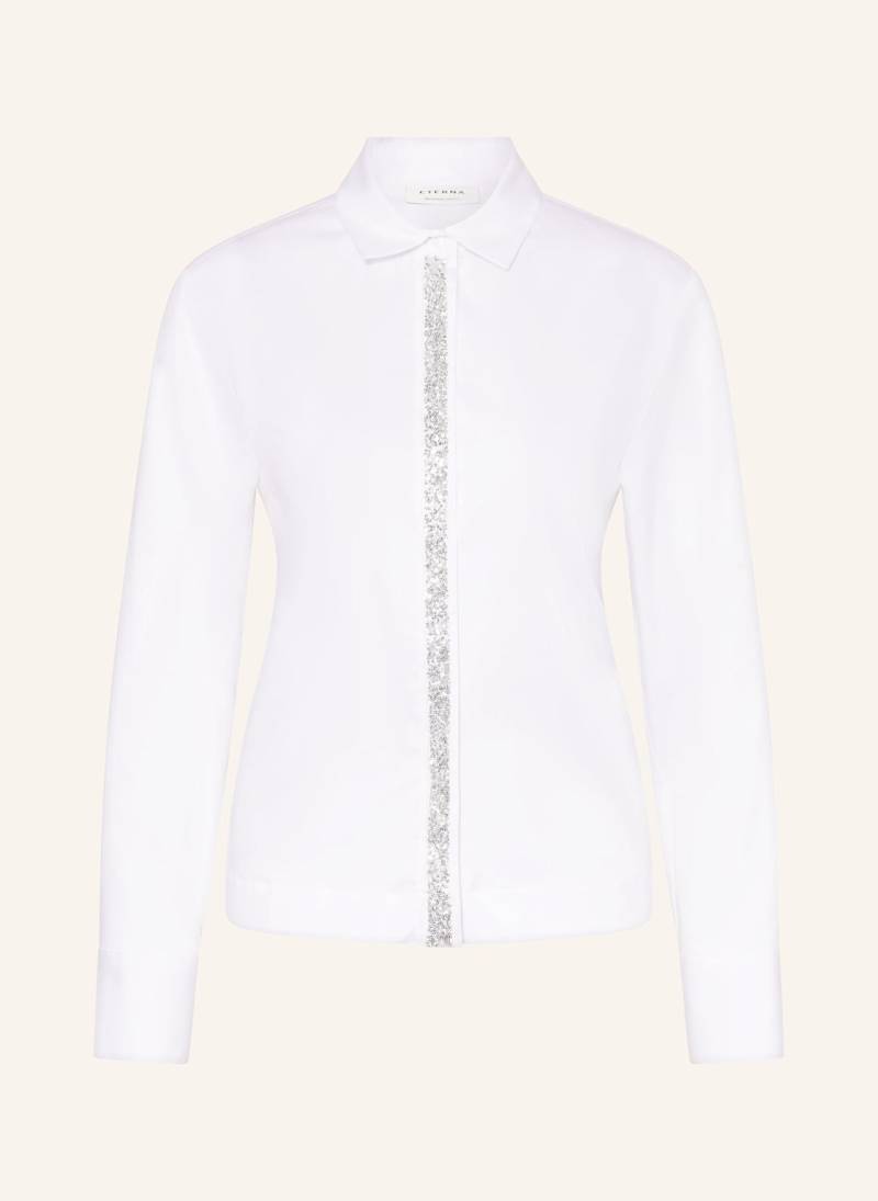 Eterna Hemdbluse Mit Pailletten weiss von Eterna