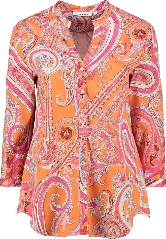 Eterna Klassische Bluse ETERNA Bluse orange paisley 3/4-Arm in Natur-Qualität von Eterna