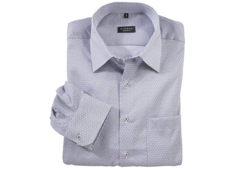 Eterna Langarmhemd Eterna XXL Langarmhemd bügelfrei blau-beige gemustert von Eterna