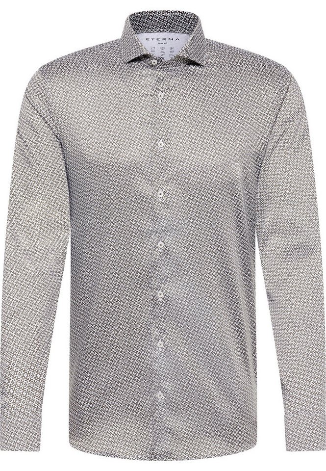 Eterna Langarmhemd Performance Hemd mit Muster - Slim Fit von Eterna