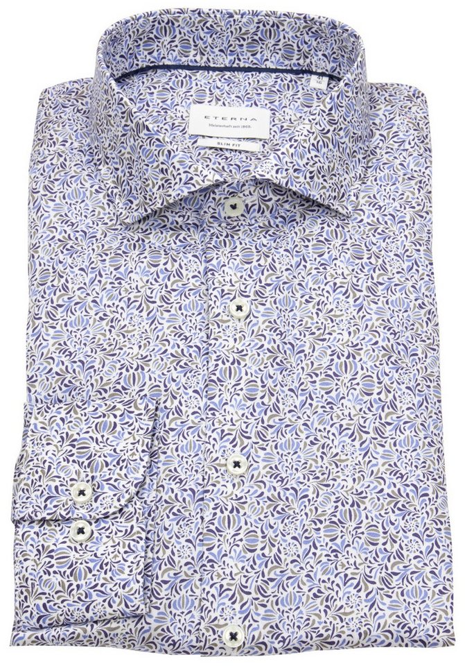 Eterna Langarmhemd Slim Fit extra langer Arm stark tailliert bügelfrei von Eterna