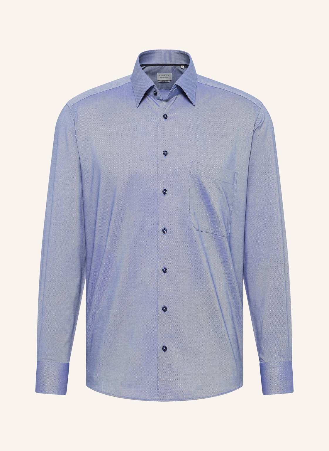 Eterna Piqué-Hemd Comfort Fit blau von Eterna