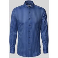 ETERNA Slim Fit Business-Hemd mit Haifischkragen in Marine, Größe 40 von Eterna