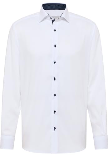 ETERNA Slim Fit Hemd Business unifarben (DE/NL/SE/PL, Kragenweite, 43, Regular, Regular, weiß blk) von ETERNA