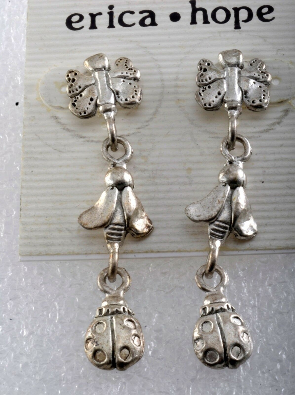 Designer Ohrring Paar Erica Hope Noc Silberfarbenes Metall 5, 5 cm Schmuck von EternalBohemian