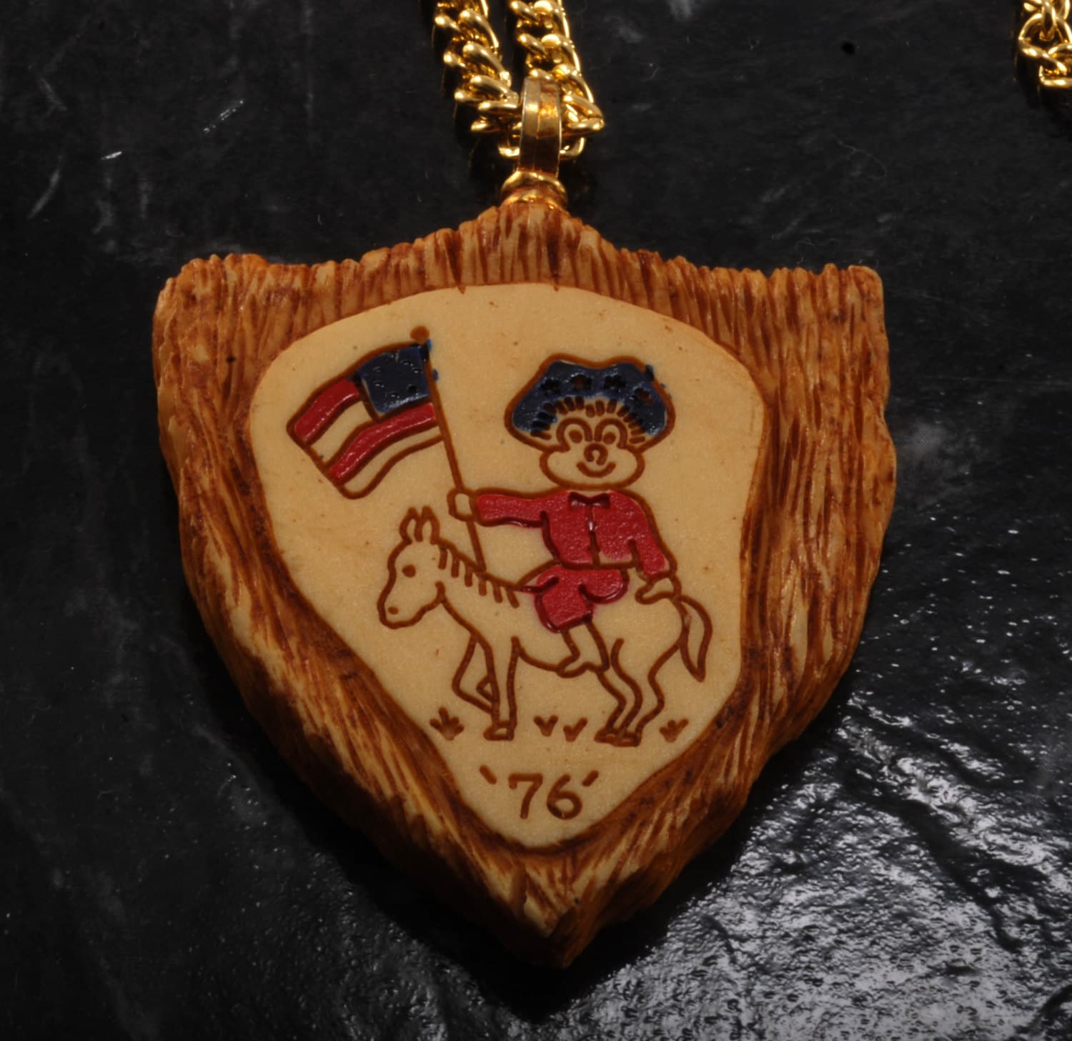 Vintage 1970Er Jahre Ronny Patriotic Usa Halskette Schmuck Reiten Flagge Winken von EternalBohemian