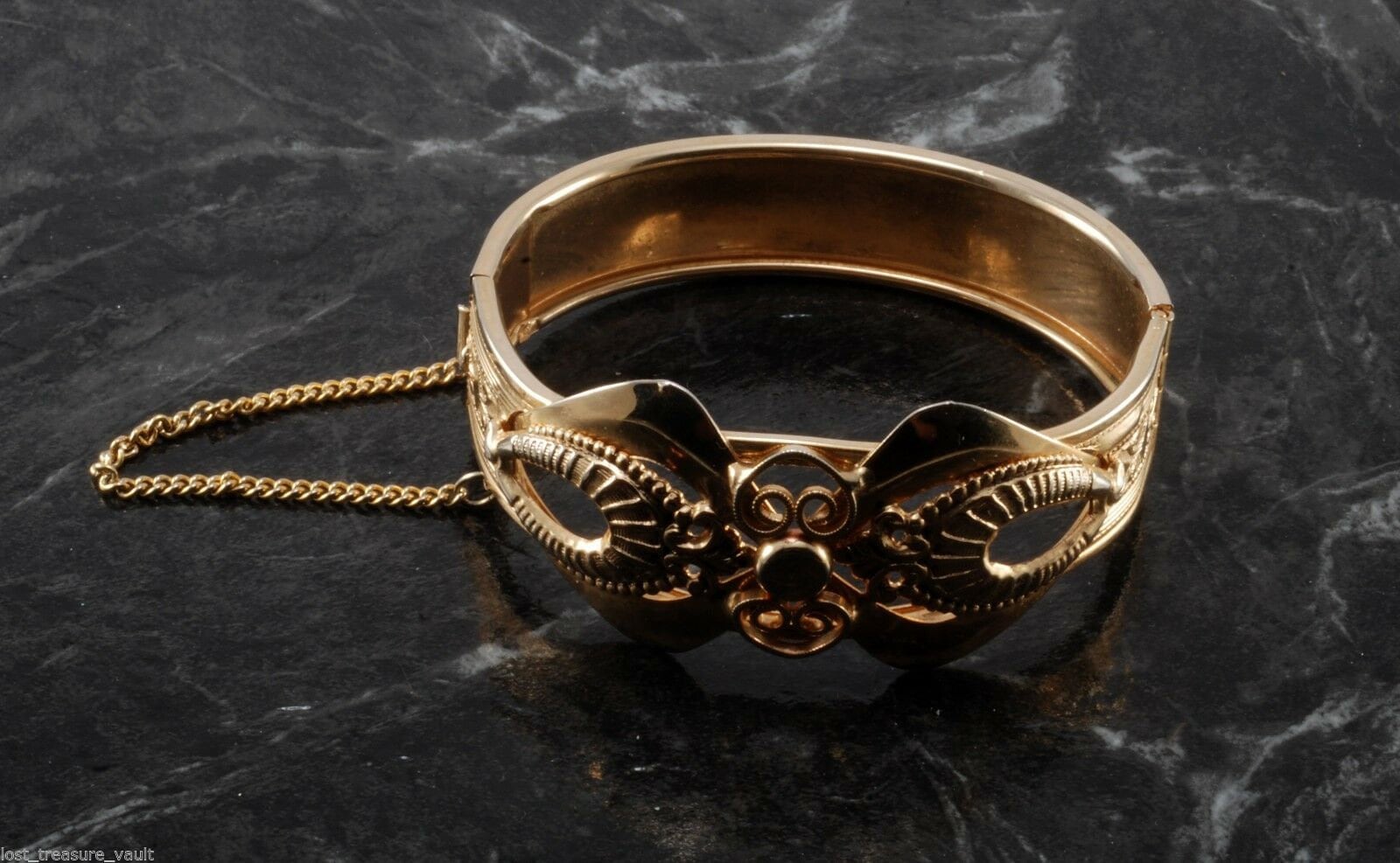 Vintage Damen Armband Unsigniert Mit Sicherheitskette Wunderschöne Dekorative Art Deco von EternalBohemian