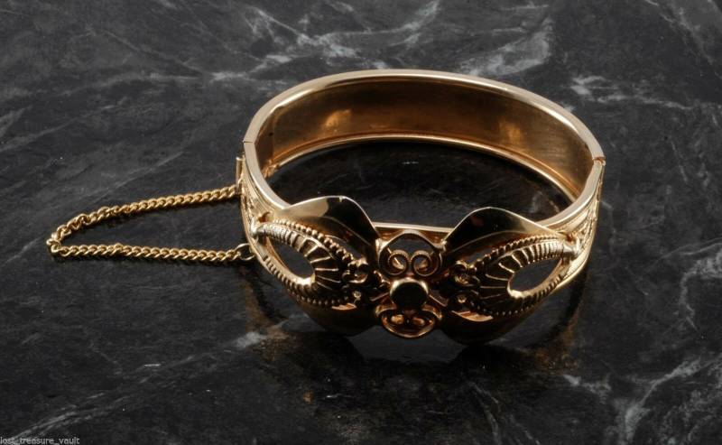 Vintage Damen Armband Unsigniert Mit Sicherheitskette Wunderschöne Dekorative Art Deco von EternalBohemian