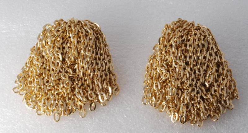 Vintage Gold Metall Kette Pom Schuhclip Paar Made in Hong Kong von EternalBohemian