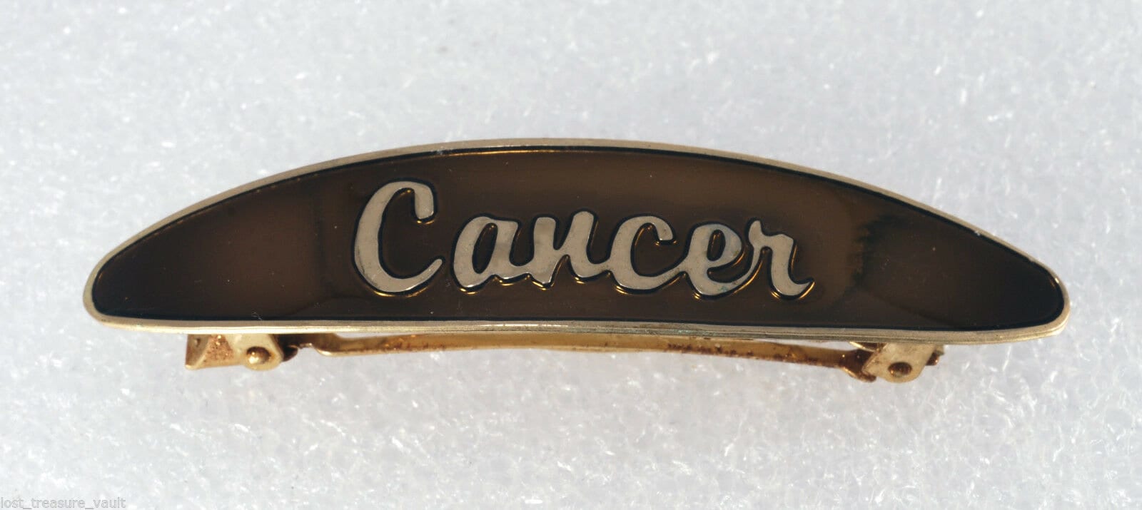 Vintage Haarspangen Krebs Gold Plated Metall Astrologie Made in Frankreich von EternalBohemian