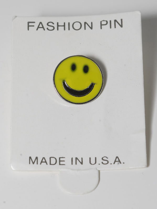 Vintage Pin Gelb Happy Face Tie Tack Made Usa Schmuck von EternalBohemian