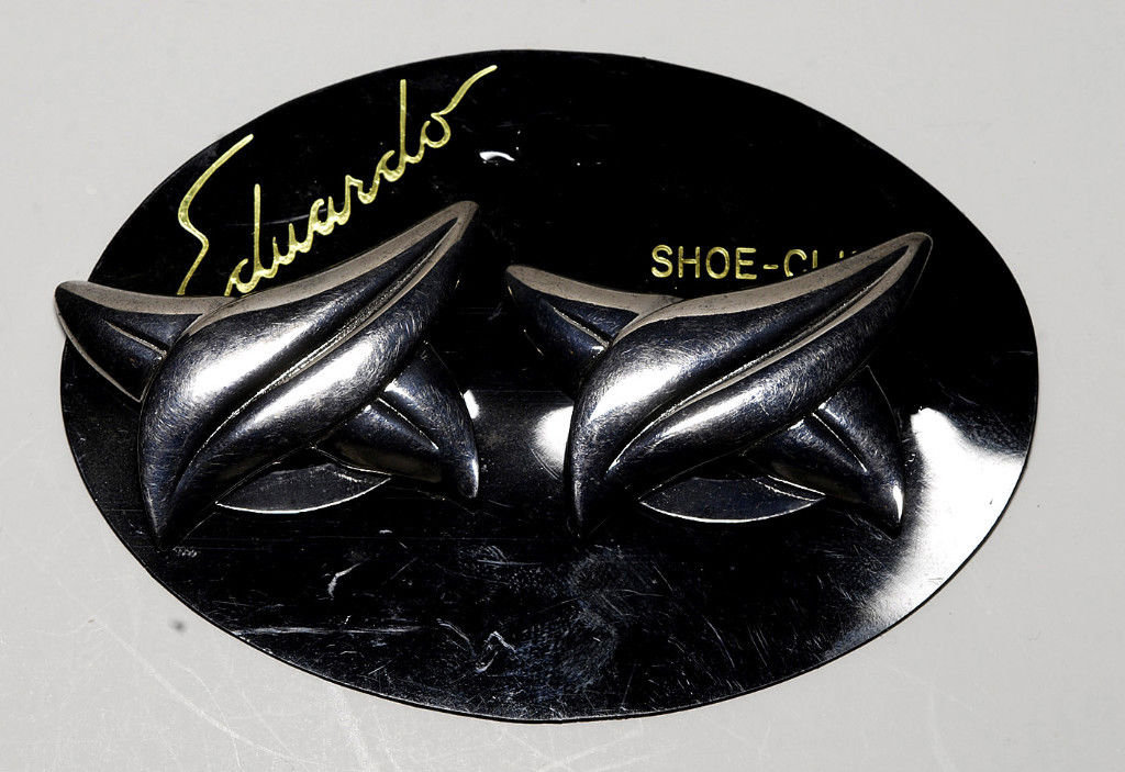 Vintage Schuhclips Silber Ton Metall Eduardo Mode Accessoire von EternalBohemian