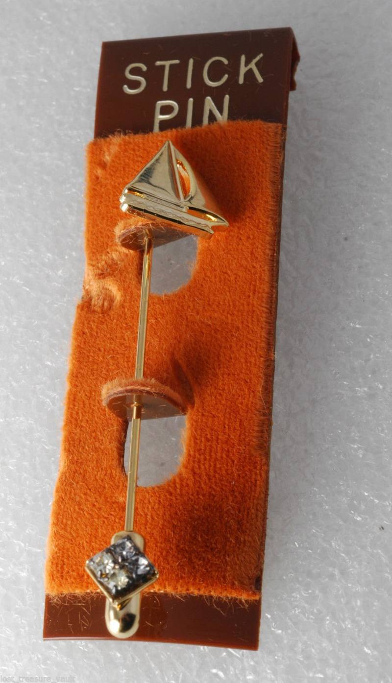 Vintage Stick Pin Rhinestone Sailboat Fashion Jewelry Collecable von EternalBohemian