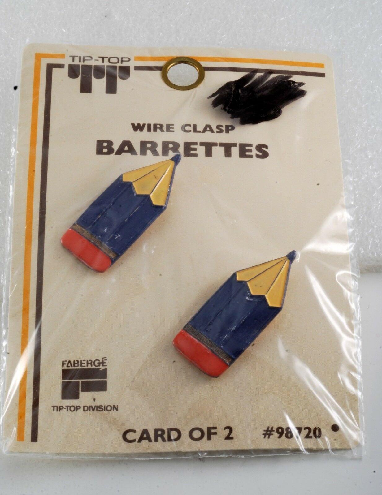 Vintage Tipp Top Haarspange Emaille Bleistift Paar Faberge Draht Zurück Marine Blau Noc von EternalBohemian