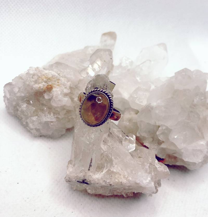 Wunderschöne Ringe Kristall Calcit Sterling Silber Ring Gr. 7 von EternalCosmicDesigns