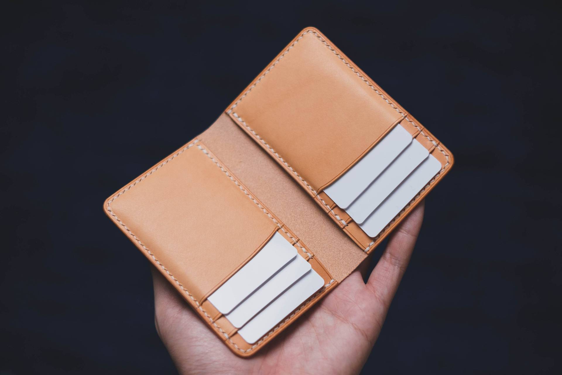 Kartenportemonnaie Aus Naturleder Vertikal Kartenportemonnaie Aus Naturleder Vertikal von EternalLeatherGoods
