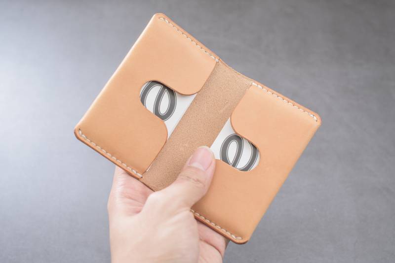 Visitenkartenhalter Aus Naturleder Gefaltet Visitenkartenhalter Aus Naturleder Gefaltet von EternalLeatherGoods