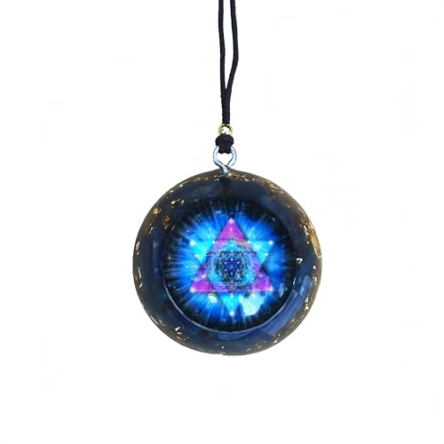 EternalOrgone Handmade Orgone Pendant Kyanite Chakra Gemstone Reiki Healing Crystals Chakra Orgonite Pendant Necklace for Good Luck Yoga Meditation Jewelry - Adjustable Rope (Blue) von EternalOrgone