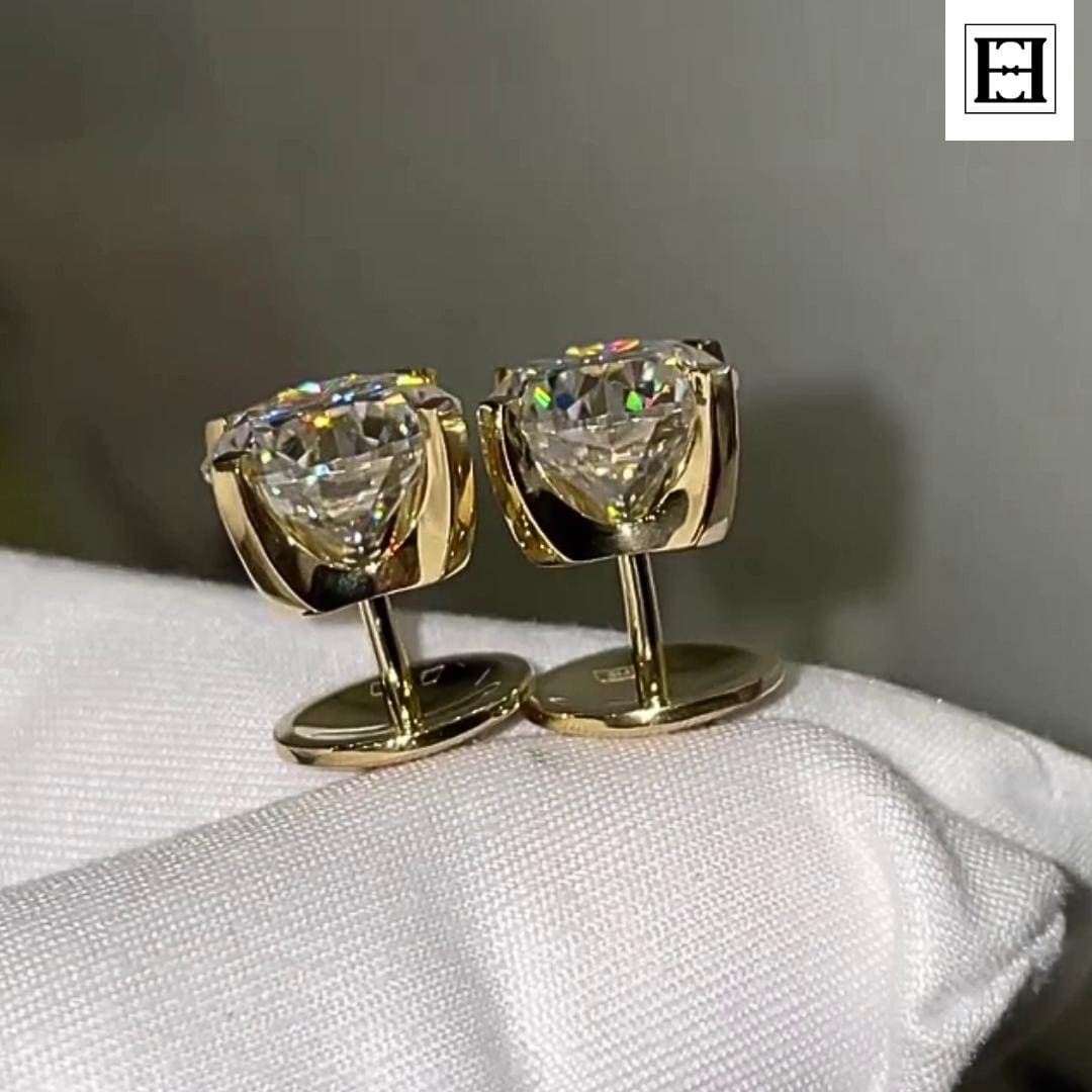 1 Ct Runde Moissanit Ohrstecker Silber, Gold Optionen von EternaleleganceDE