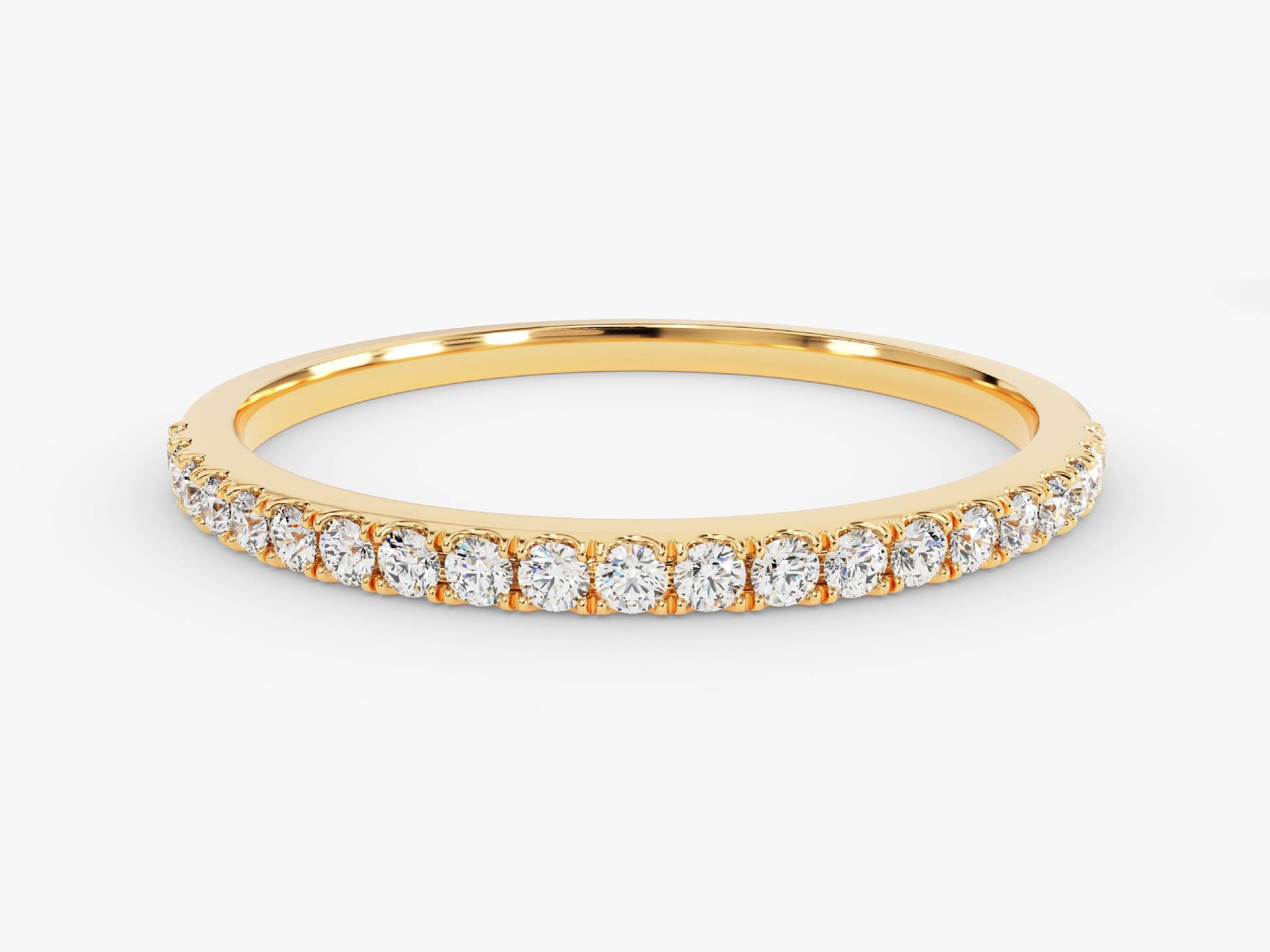 Diamant Halb Eternity Ring/14K Ehering Für Frauen Pave Set Stapelring Echte Echte Natürliche Diamanten von Eternate