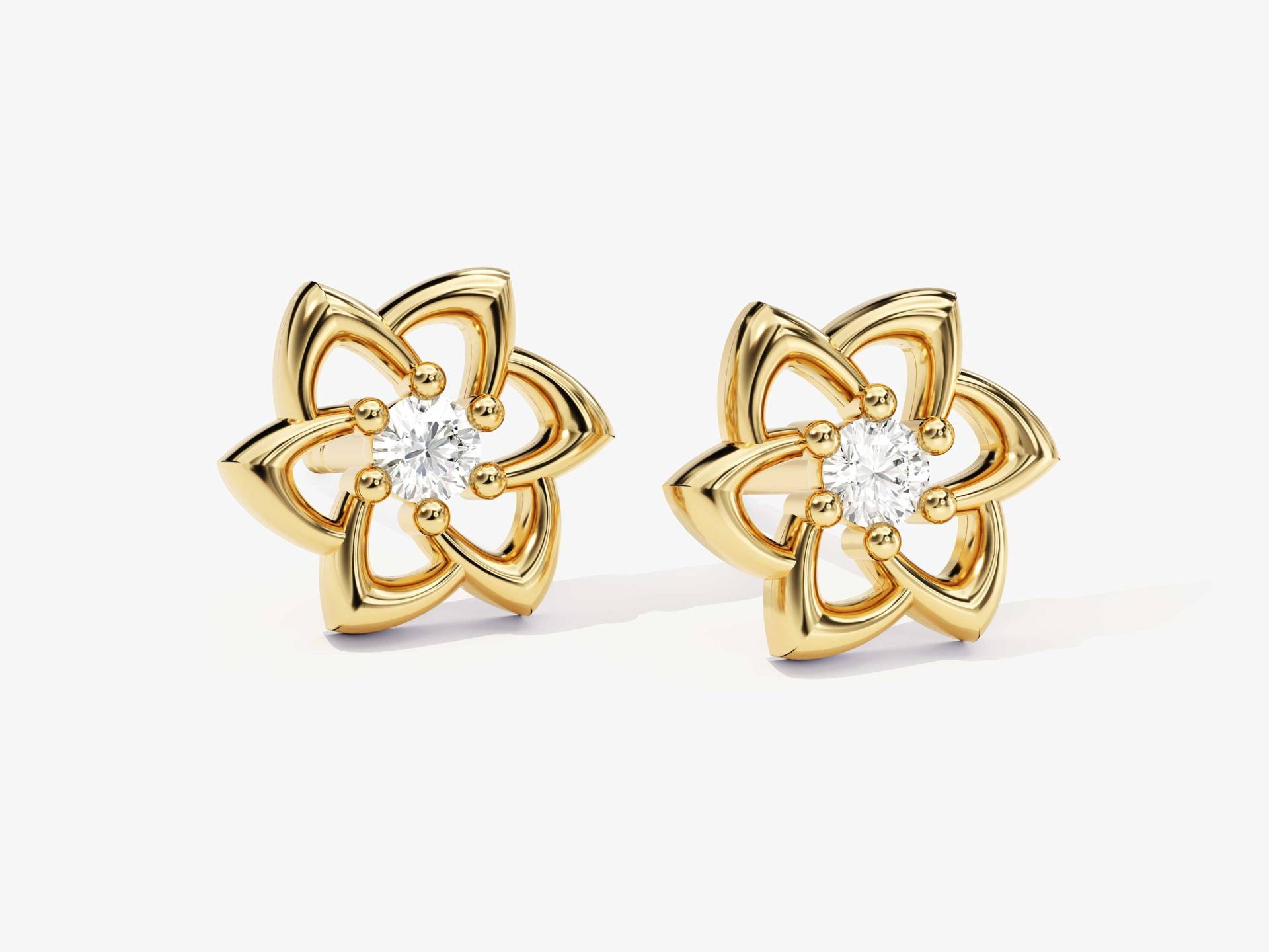 Florale Diamant Ohrstecker/14K Gold Ohrringe Für Frauen Blumen Weiße Natürliche von Eternate