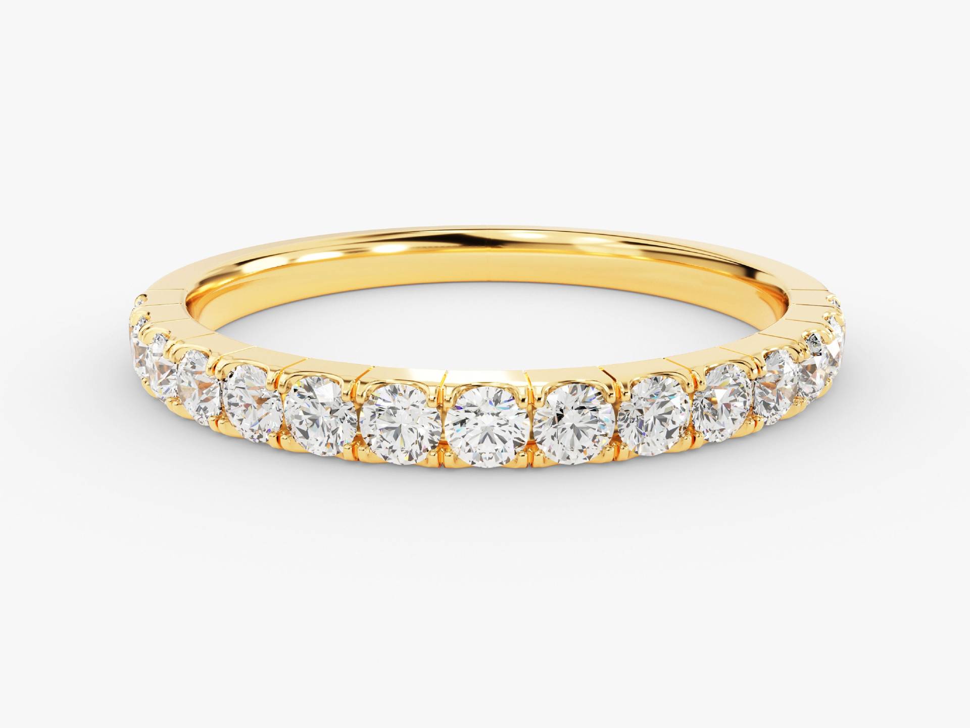 Geschlitzte Diamant Halb Eternity Band | 2, 3mm/14K Eternity Ehering Für Frauen Pave Stapelring Natürliche Diamanten von Eternate