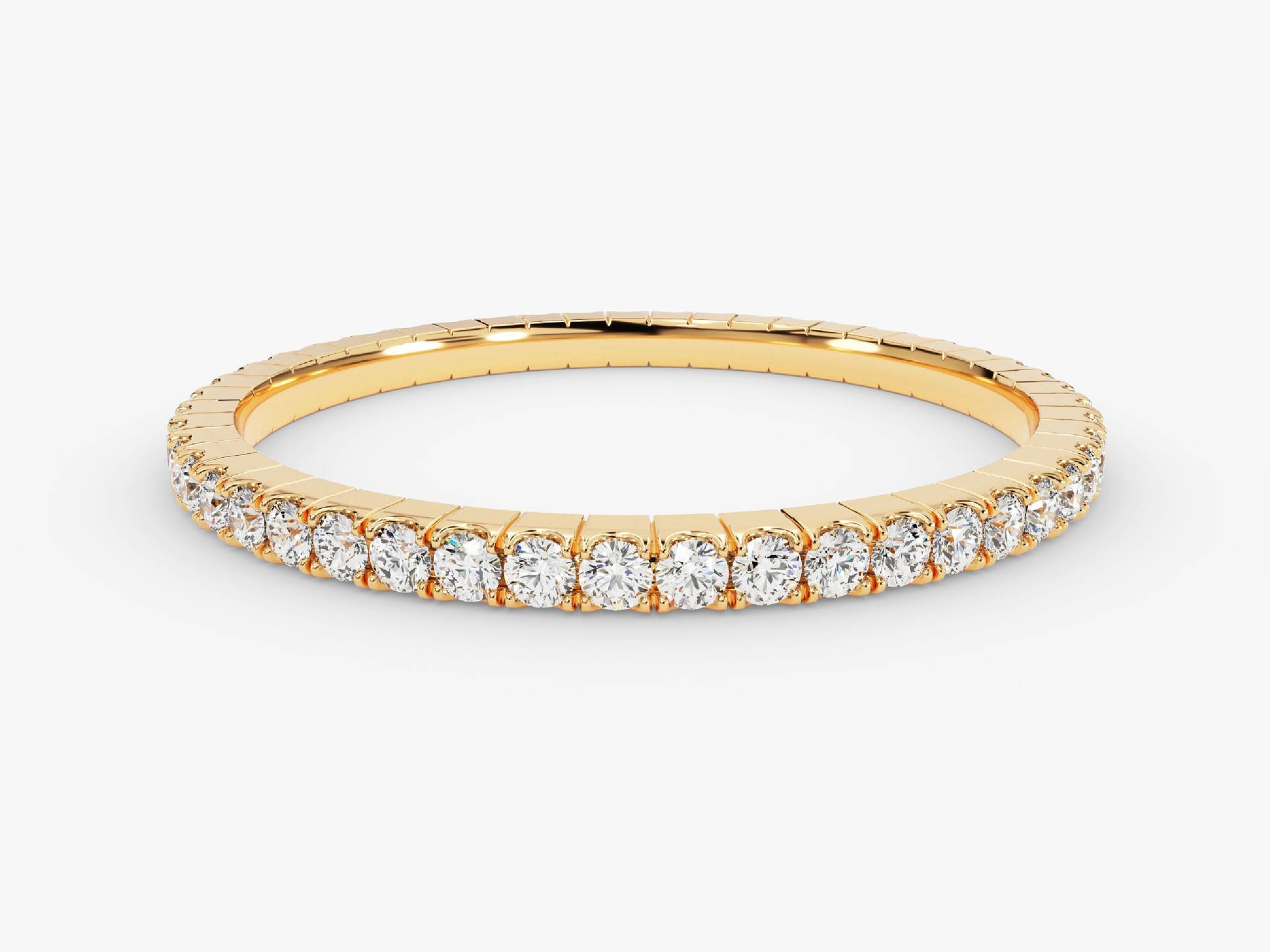 Geschlitzter Diamant Eternity Band | 0, 45Ct/14K Full Ehering Für Frauen Pave Set Stapelring Natürliche Diamanten von Eternate