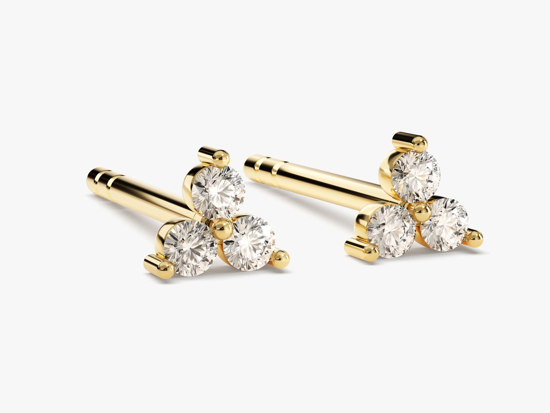 Trinity Diamant Ohrstecker/14K Gold Ohrringe Für Frauen Winzig Trio Weiße Natürliche von Eternate