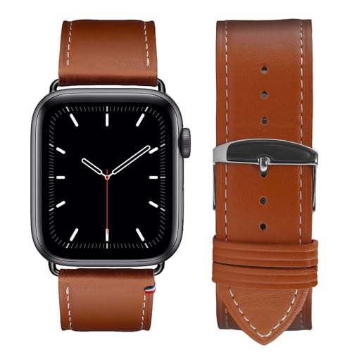 Eternel - Für Apple Watch-kompatibles Uhrenarmband Simple tour Gold - Adapter Space Grey - Vachetteleder-Armband in Frankreich von Hand gefertigt - Für jede Apple Watch von Eternel