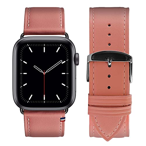 Eternel - Für Apple Watch-kompatibles Uhrenarmband Simple tour Puderrosa 38/40/41 mm - Adapter Space Grey - Vachetteleder-Armband in Frankreich von Hand gefertigt - Für jede Apple Watch von Eternel