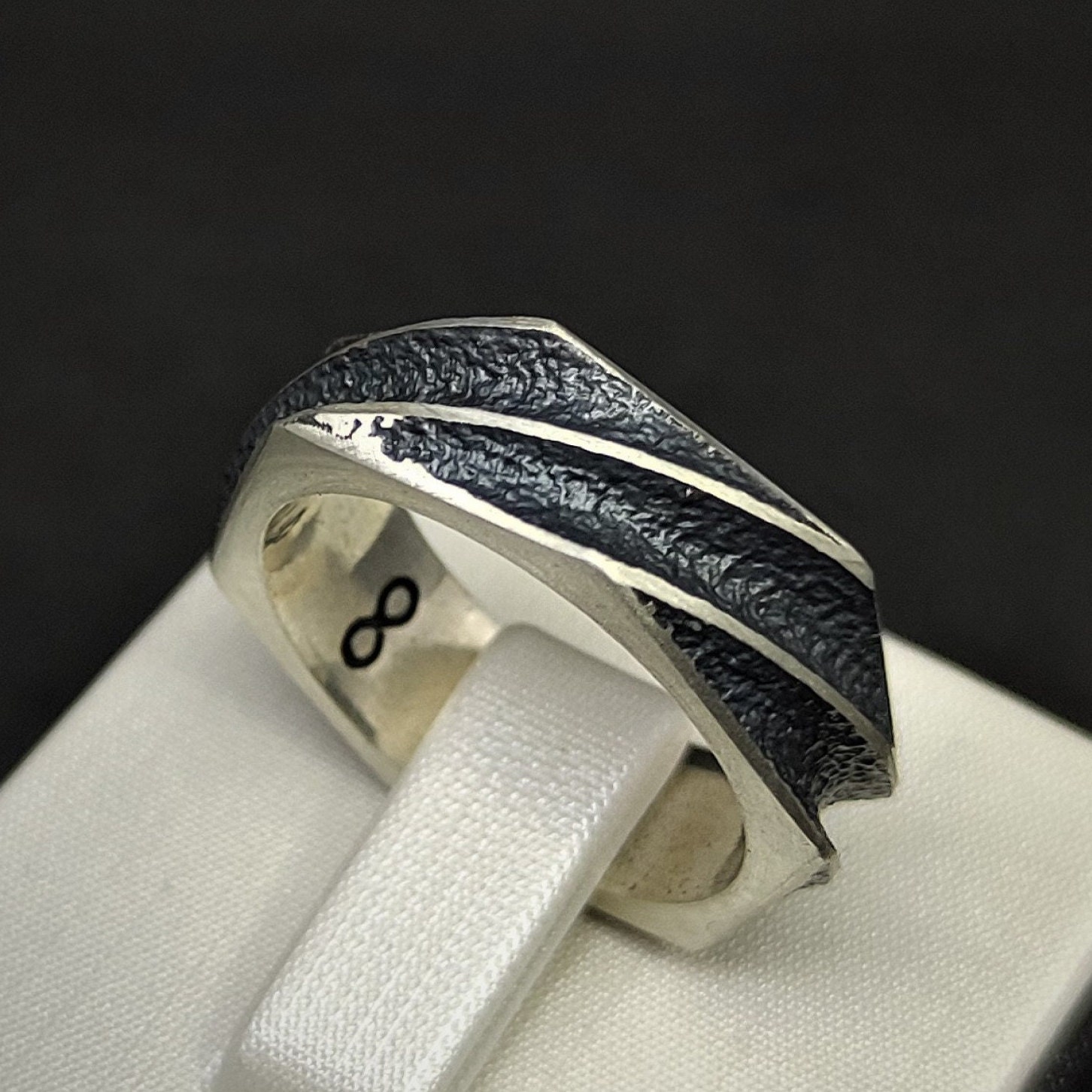 Sechs Doppelseitige Spirale Silber Ring, Valentinstag Ring Geschenk, Sechs Sterling Silber, Handgemachte Männer Frauen Ehering von EternitySilverDesign