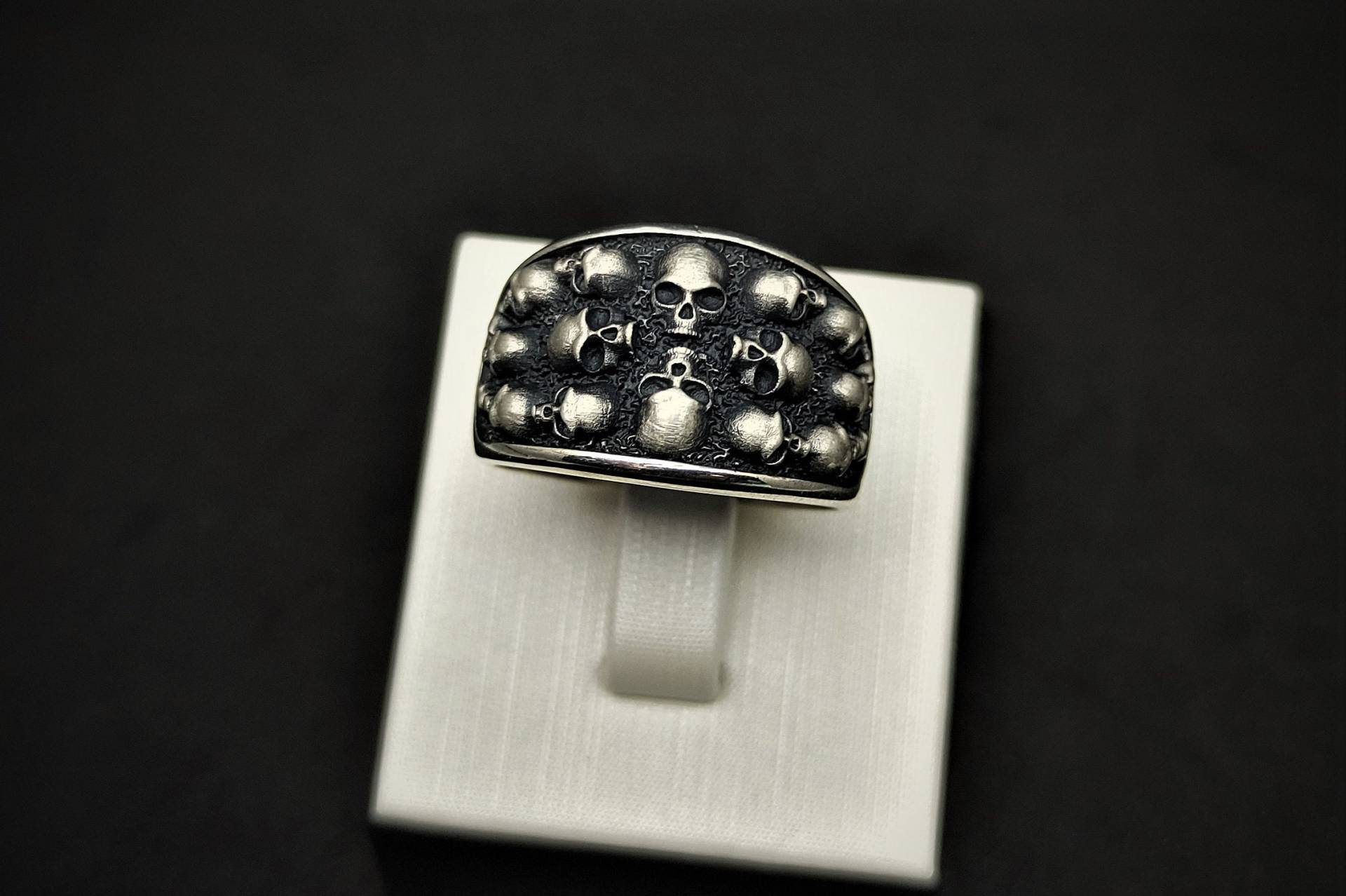 Silber Totenkopf Ring, Handgemachter Schädel Männer Schmuck, Gothic Vintage Geschenk Für Männer, Herren Ring von EternitySilverDesign