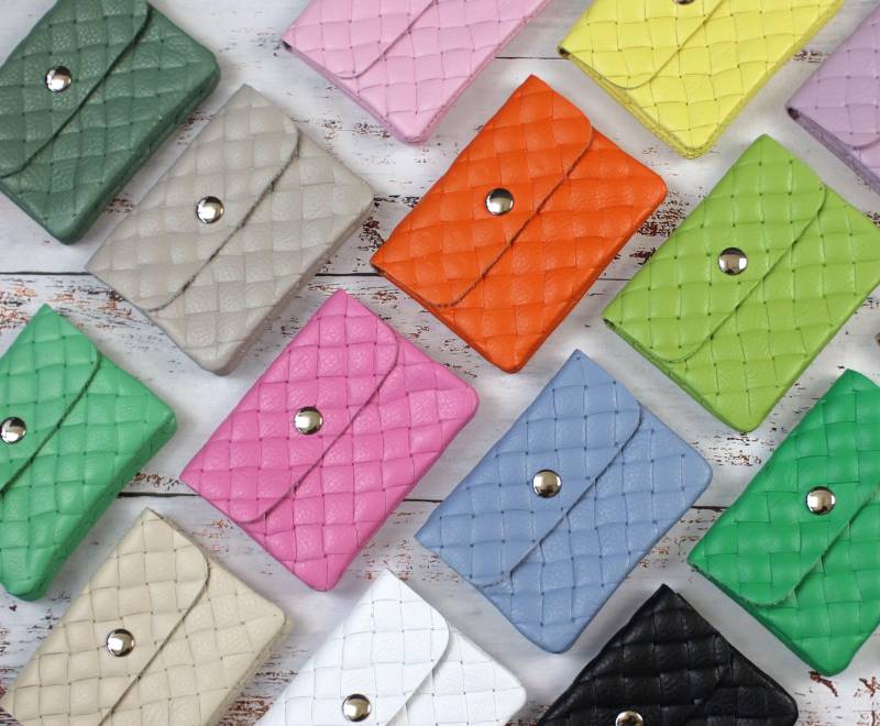 Leder Geldbörse, Brieftasche Für Damen, Handgemachtes Portemonnaie Frauen Mit Druckknopf Münzgeldbörse Münzbeutel, Kartenfächer Münzfach von EternoBags