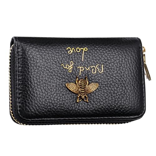 Eterspr Kartenhalter Geldbörse für Frauen,Slim Leder Damen Kartenhalter, Kreditkartenetui Brieftasche, Kommt mit 9 Kartenfächern und 2 Kleingeldfächern, eine Gute Wahl zum Ausgehen(Schwarz) von Eterspr