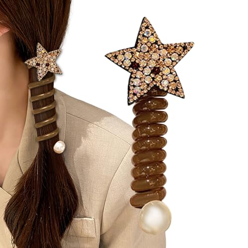 Eteslot Telefondraht-Haarbänder | Strass-Draht-Haarbänder | Wasserdichte Pferdeschwanz-Zöpfe, festes Haarseil, Zubehör für Mädchen, Kinder, Kinder von Eteslot