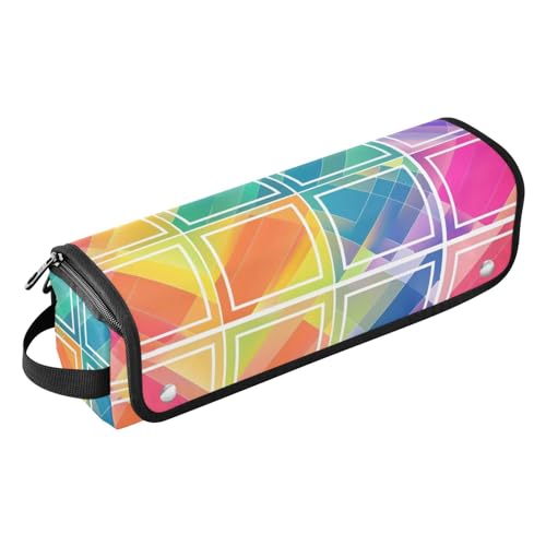 2-in-1-Haar-Werkzeug-Organizer und hitzebeständige Matte mit Reißverschluss, wasserdicht, Reise-Organizer für Glätteisen, Lockenstäbe, bunter Farbverlauf, geometrischer Druck, tragbar, Bunter von EtherSpher