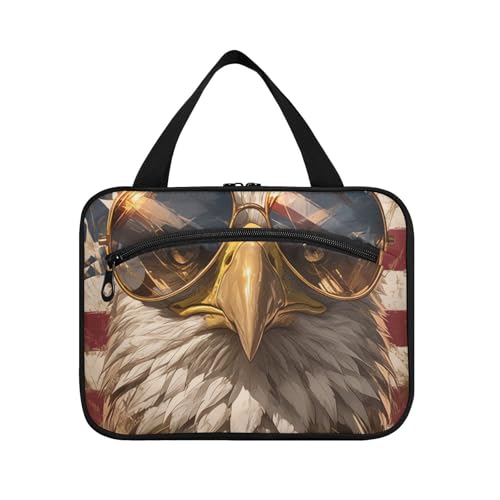 4. Juli Unabhängigkeitstag brauner Vogel zum Aufhängen in Reisegröße Toilettenartikel-Set mit Haken, erweiterbare Designer-Rasiertasche für Herren, für Reiseutensilien, Kreuzfahrten, Bolsas de von EtherSpher