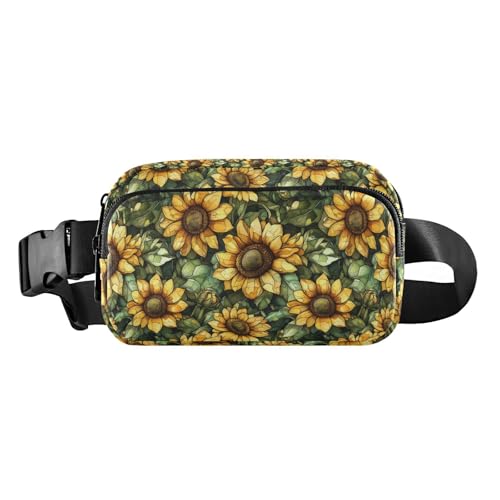 Ästhetische Umhängetasche im Sonnenblumen-Ödland-Stil, trendige Umhängetasche, Hüfttasche für Männer und Frauen, große Kapazität, Schultertasche mit verstellbarem Gurt, für Reisen, Fitnessstudio, von EtherSpher