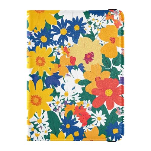 Beauty Spring Flowers Colorful Vivid Leder Reisepasshülle für Frauen Reisen Impfstoff Card Holder Cover Combo Reisepasshülle für Männer Ultra Dünn Schönheit Frühling, Schönheit Frühling Lebendige von EtherSpher