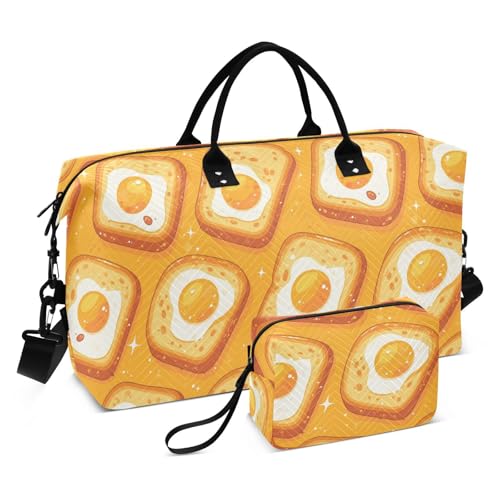 Breakfast Yummy Toast gelbe dekorative Wochenendtasche Sporttasche Turnbeutel mit verstellbarem Riemen für Geschäftsreisen Multifunktionale Bolsa Para von EtherSpher