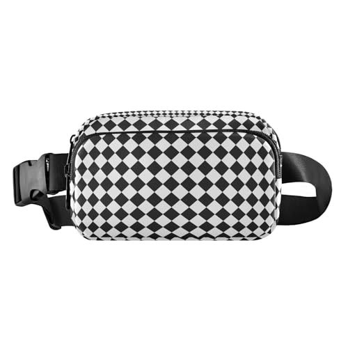 Buffalo karierte Hüfttasche für Damen und Herren, große Kapazität, Schultertasche, mit verstellbarem Gurt, für Workout, Laufen, Wandern, Weiß / Schwarz, Buffalo Plaid Weiß Schwarz, 1 size Buffalo karierte Hüfttasche für Damen und Herren, große Kapazität, Schultertasche, mit verstellbarem Gurt, für Workout, Laufen, Wandern, Weiß / Schwarz, Buffalo Plaid Weiß Schwarz, 1 size von EtherSpher