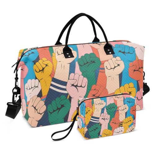 Bunte Cartoon-Faust, dekorative Reisetasche, Turnbeutel mit verstellbarem Riemen für Trekking, faltbar, Maletines para Mujer de Bunte Cartoon-Faust, dekorative Reisetasche, Turnbeutel mit verstellbarem Riemen für Trekking, faltbar, Maletines para Mujer de von EtherSpher