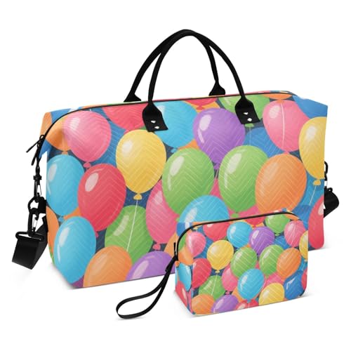 Bunte Cartoon-Luftballons, dekorative große Tasche, Reisetasche, Turnbeutel mit verstellbarem Riemen für Trekking, wasserdicht, Bolso Para Viajar Bunte Cartoon-Luftballons, dekorative große Tasche, Reisetasche, Turnbeutel mit verstellbarem Riemen für Trekking, wasserdicht, Bolso Para Viajar von EtherSpher