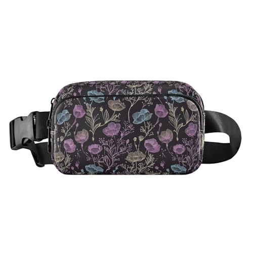 Bunte Gürteltasche mit hohlen Blumen, für Damen und Herren, Mini-Umhängetasche mit verstellbarem Riemen für Radfahren, Wandern, Fitnessstudio, Bunte, hohle Blume, 1 size von EtherSpher