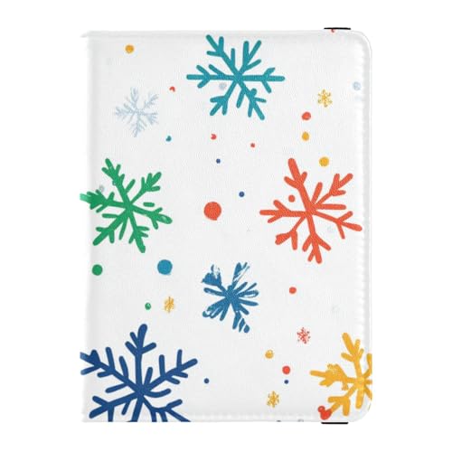 Bunte Reisepasshülle aus Leder, Weihnachtsmotiv, Schneewittchen, Geldbörse, Reisepasshalter, Dokumenten-Organizer, Zubehör, wasserdicht, Buntes Schneewittchen-Weihnachten, 1 size von EtherSpher