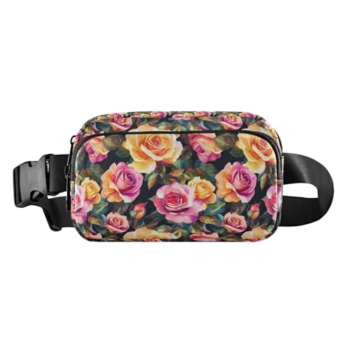 Bunte Rosen, niedliche Gürteltasche für Damen und Herren, große Kapazität, Crossbody-Gürteltasche mit verstellbarem Riemen für Reisen, Fitnessstudio, Arbeit, Bunte Rosen, 1 size von EtherSpher