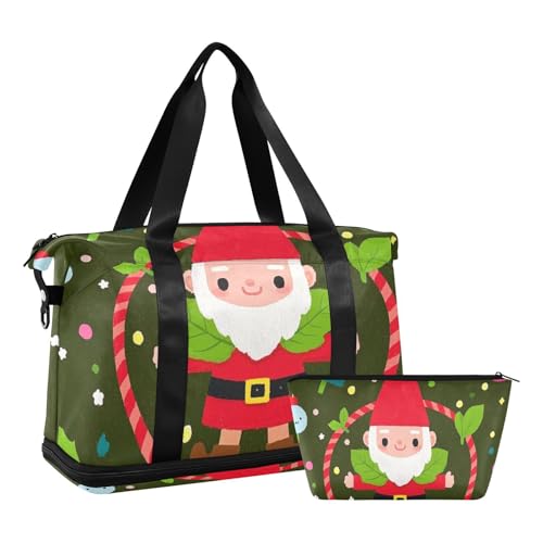 Cartoon Cute Merry Christmas Santa Claus Sport Gym Bag Carry On Shoulder Weekend Tote with Toiletry Bag for Travel Multifunctional, Niedlicher Cartoon-Weihnachtsmann, 1 size Cartoon Cute Merry Christmas Santa Claus Sport Gym Bag Carry On Shoulder Weekend Tote with Toiletry Bag for Travel Multifunctional, Niedlicher Cartoon-Weihnachtsmann, 1 size von EtherSpher