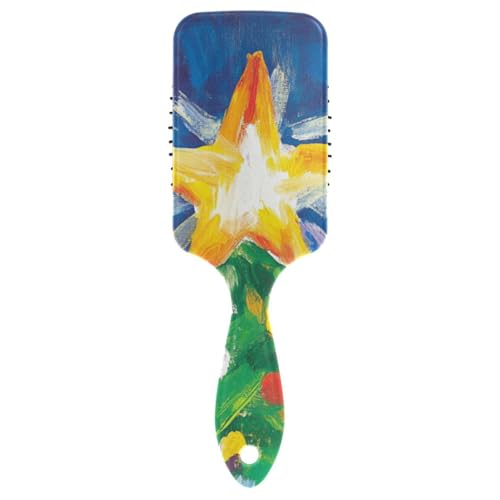 Cartoon Green Merry Christmas Tree sanfte Haarbürsten, Massagebürste zum Föhnen mit ergonomischem Griff, Cepillo para cabello rizado von EtherSpher