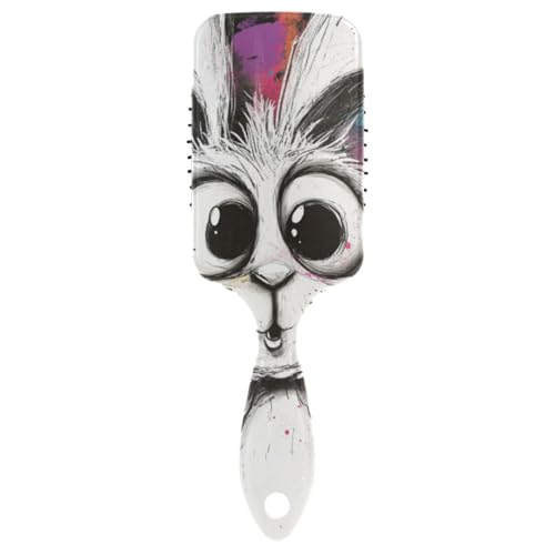 Cartoon-Haarbürste für Herren, niedlich, weiß, Kaninchen, für lockiges Haar, mit ergonomischem Griff, Cepillo para cabello Cartoon-Haarbürste für Herren, niedlich, weiß, Kaninchen, für lockiges Haar, mit ergonomischem Griff, Cepillo para cabello von EtherSpher