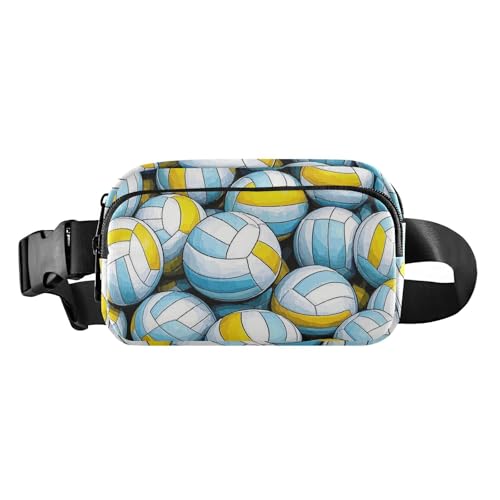 Cartoon-Sport-Volleyball-Gürteltasche für Männer und Frauen, wasserabweisend, Crossbody-Pass-Tasche mit verstellbarem Riemen für Reisen, Fitnessstudio, Arbeit, Cartoon-Sport-Volleyball, 1 size von EtherSpher